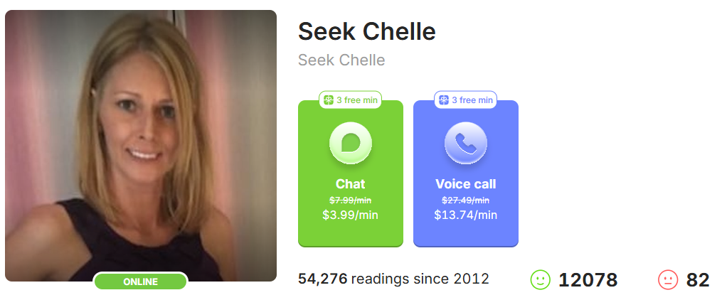 kasamba psychic seek chelle